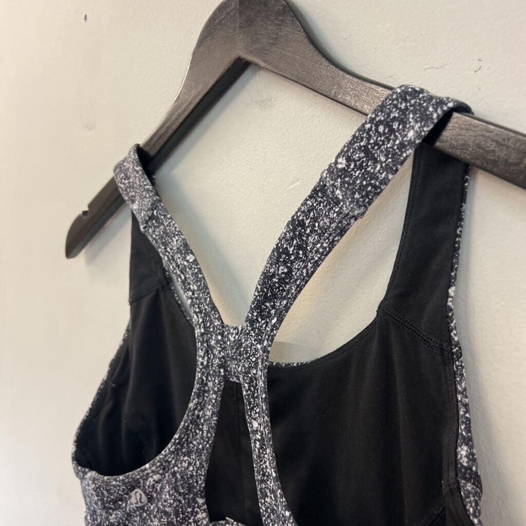 Lululemon Black/ Grey Speckled Print Sports Bra 6