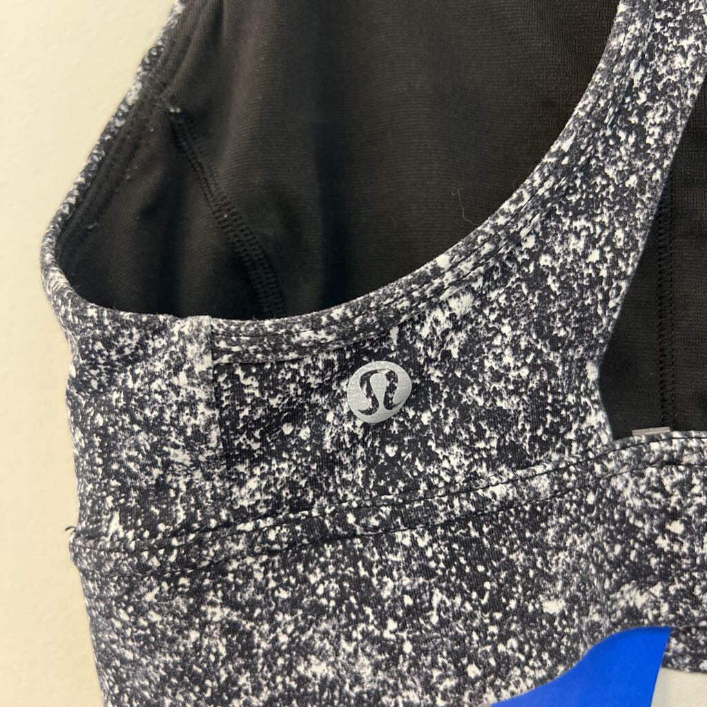 Lululemon Black/ Grey Speckled Print Sports Bra 6