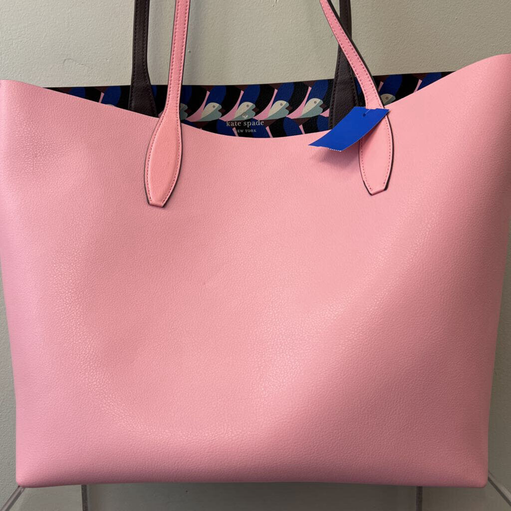 Kate Spade Pink/ Blue Print Reversible Tote Purse