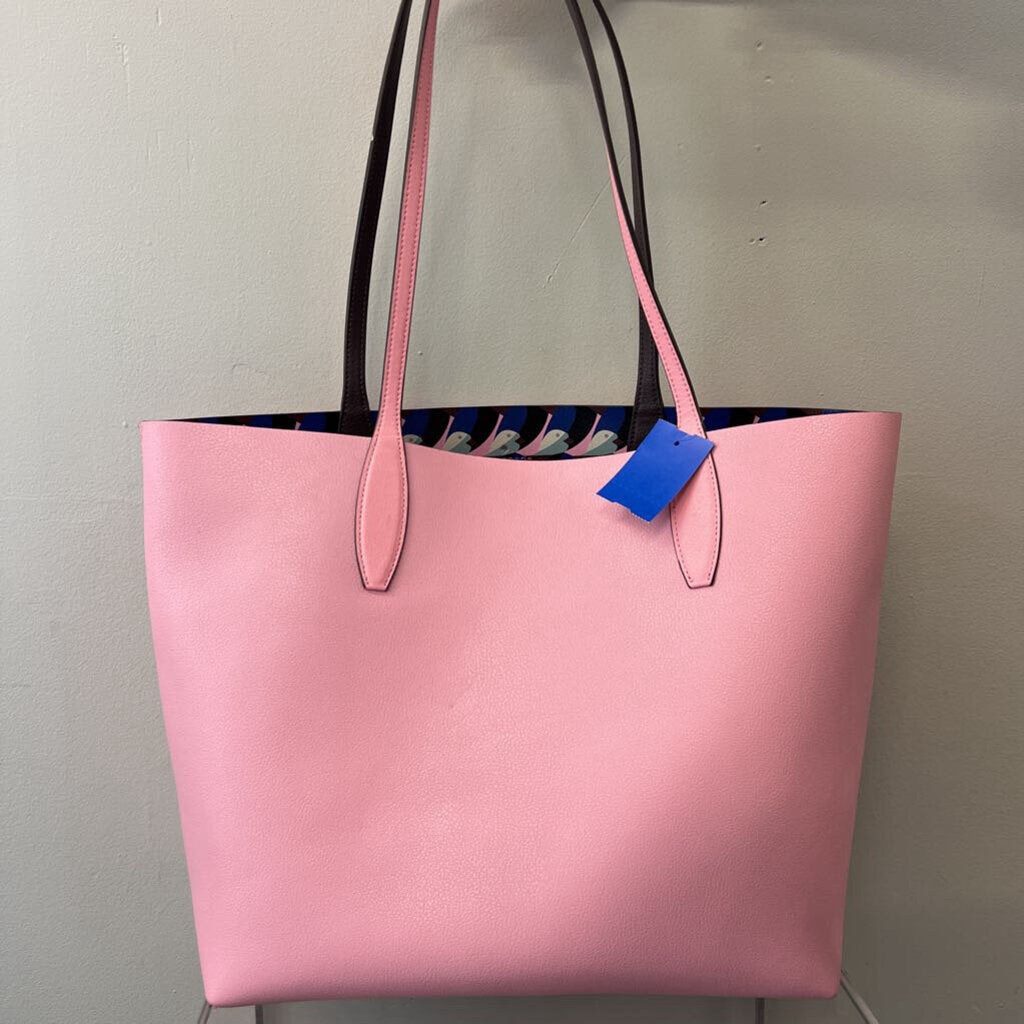 Kate Spade Pink/ Blue Print Reversible Tote Purse