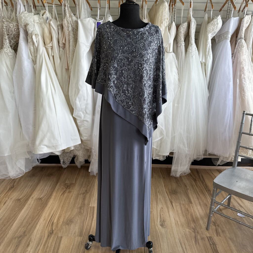R&M Richards Asymmetrical Lace Long Dress 12