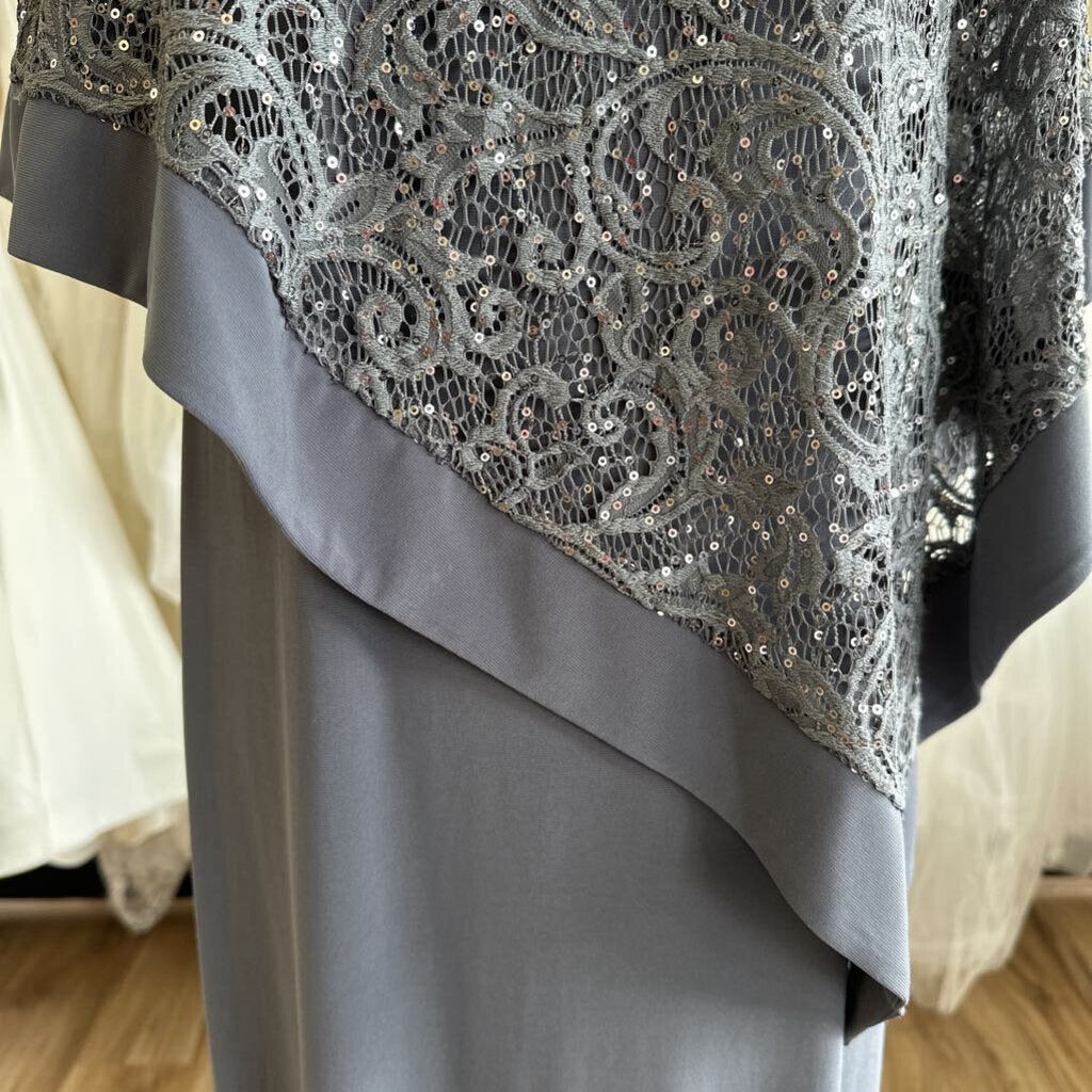 R&M Richards Asymmetrical Lace Long Dress 12