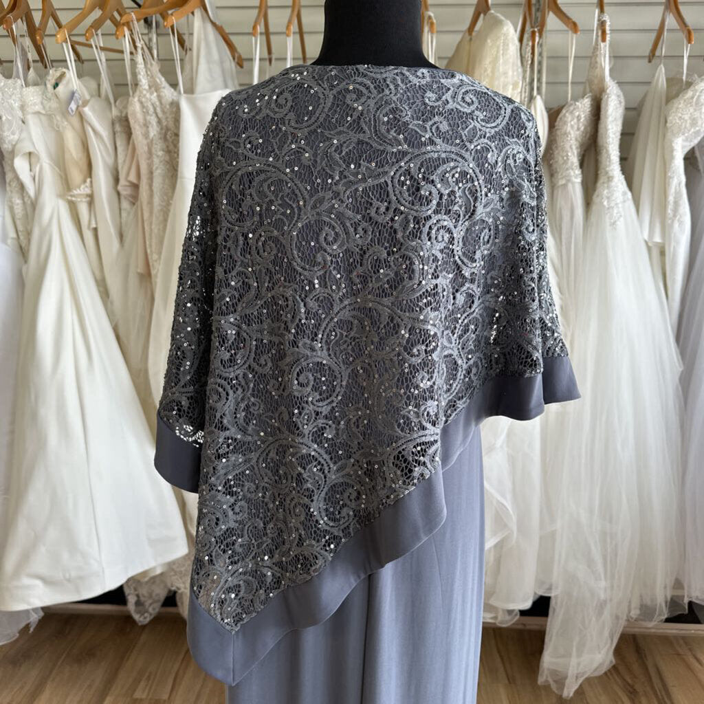 R&M Richards Asymmetrical Lace Long Dress 12