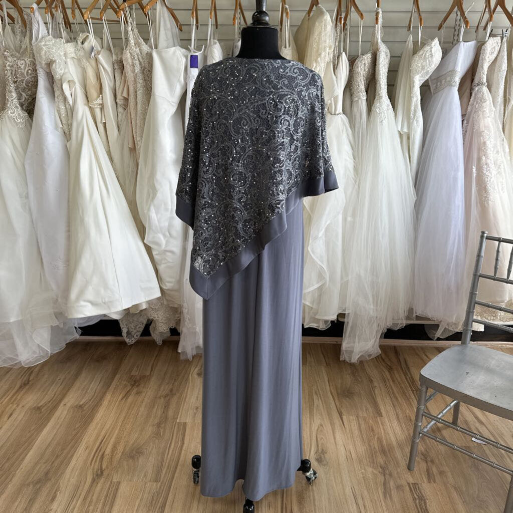 R&M Richards Asymmetrical Lace Long Dress 12