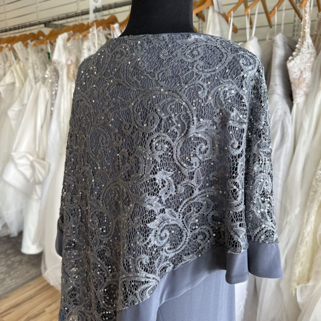 R&M Richards Asymmetrical Lace Long Dress 12