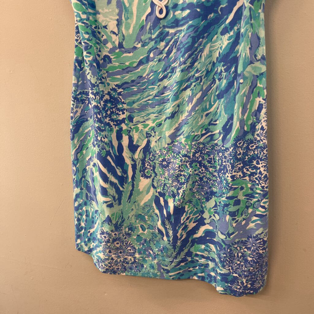 Lilly Pultizer Blue/ White Print Sleeveless Dress Medium