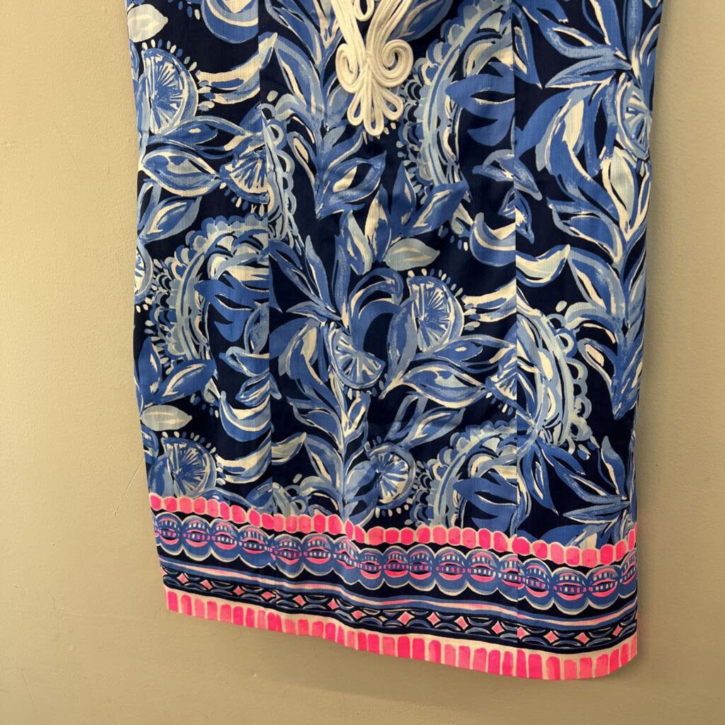 Lilly Pulitzer Blue/ White Print Sleeveless Dress 8