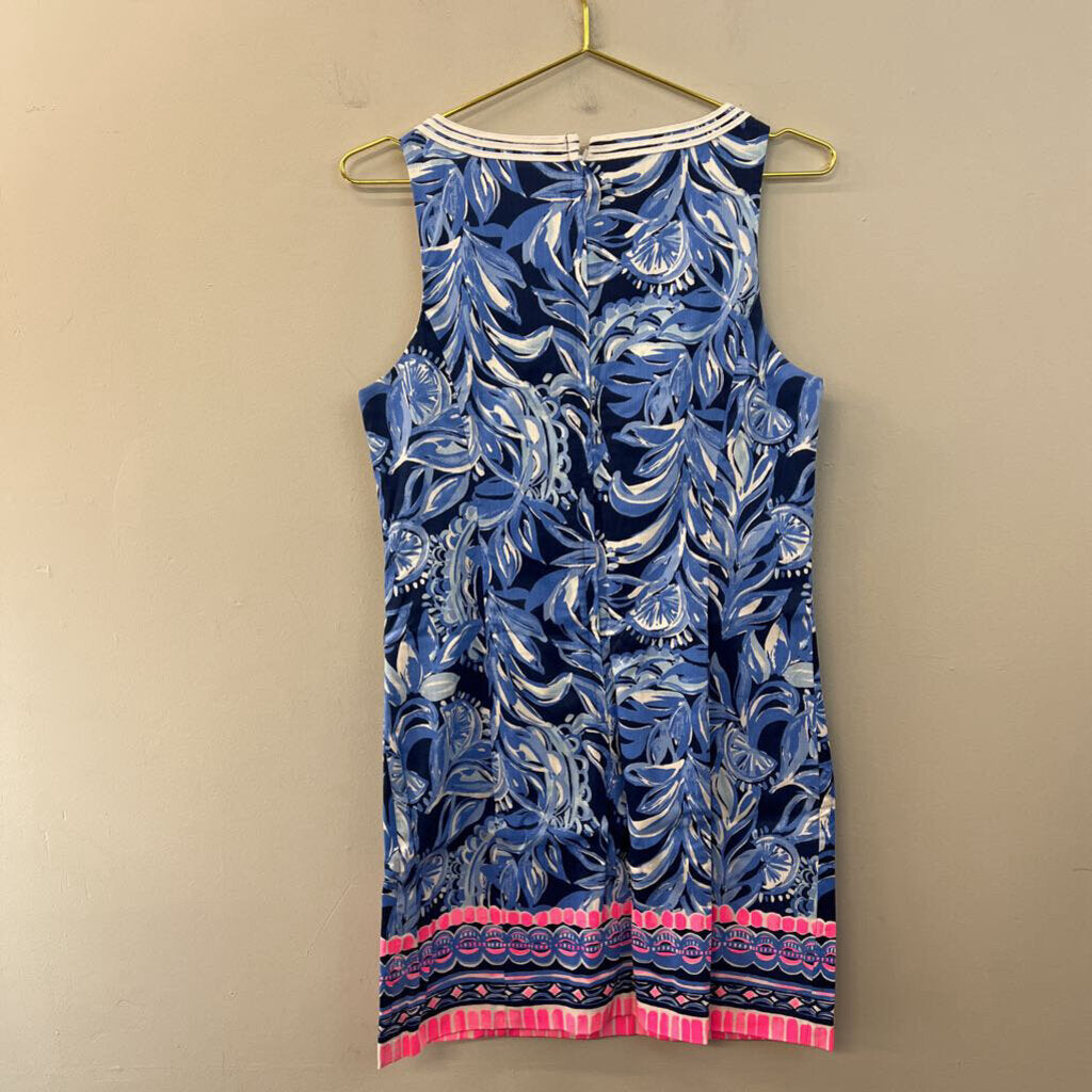 Lilly Pulitzer Blue/ White Print Sleeveless Dress 8