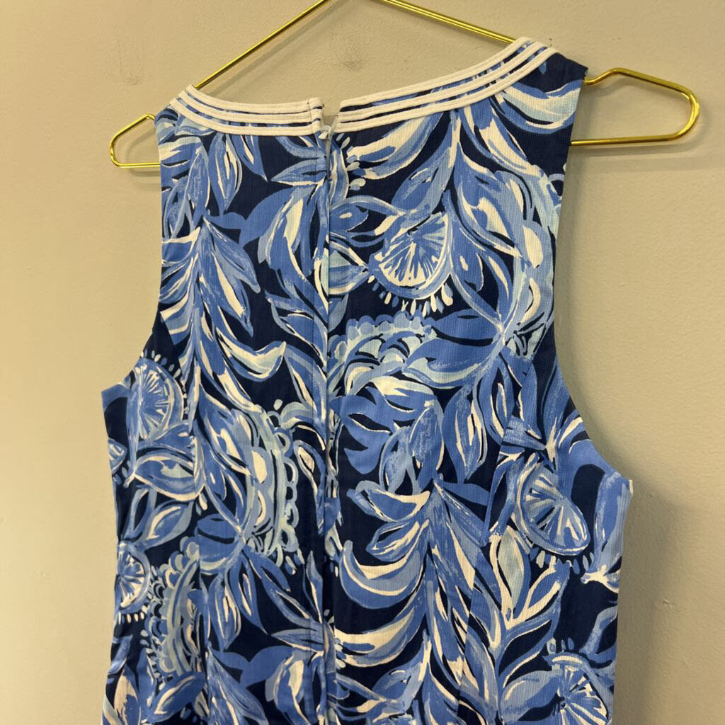 Lilly Pulitzer Blue/ White Print Sleeveless Dress 8