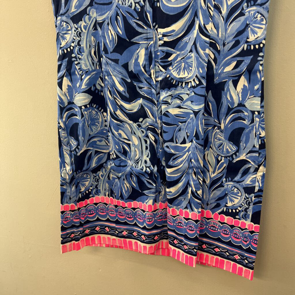 Lilly Pulitzer Blue/ White Print Sleeveless Dress 8