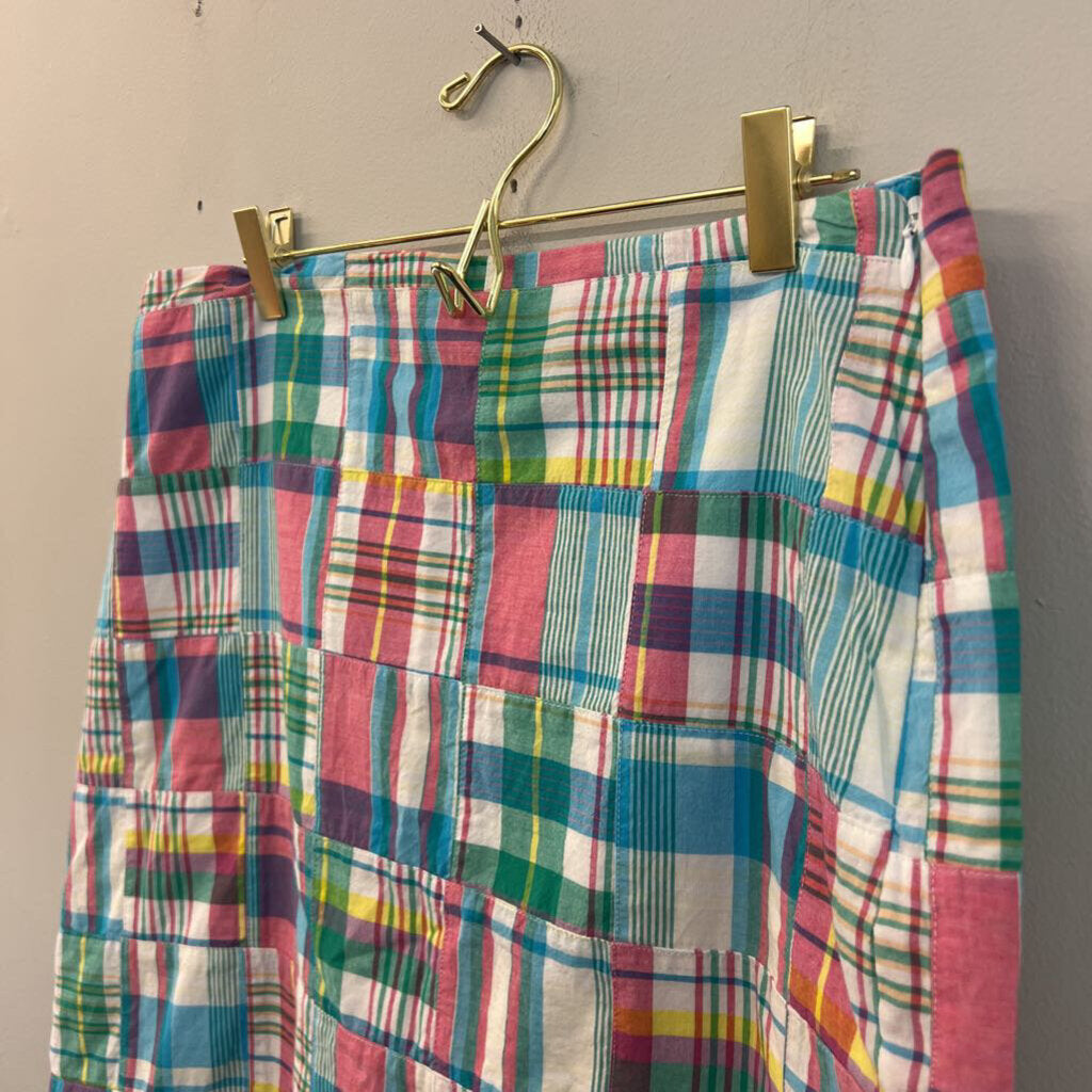 Talbots White/ Multi Plaid Skirt 10