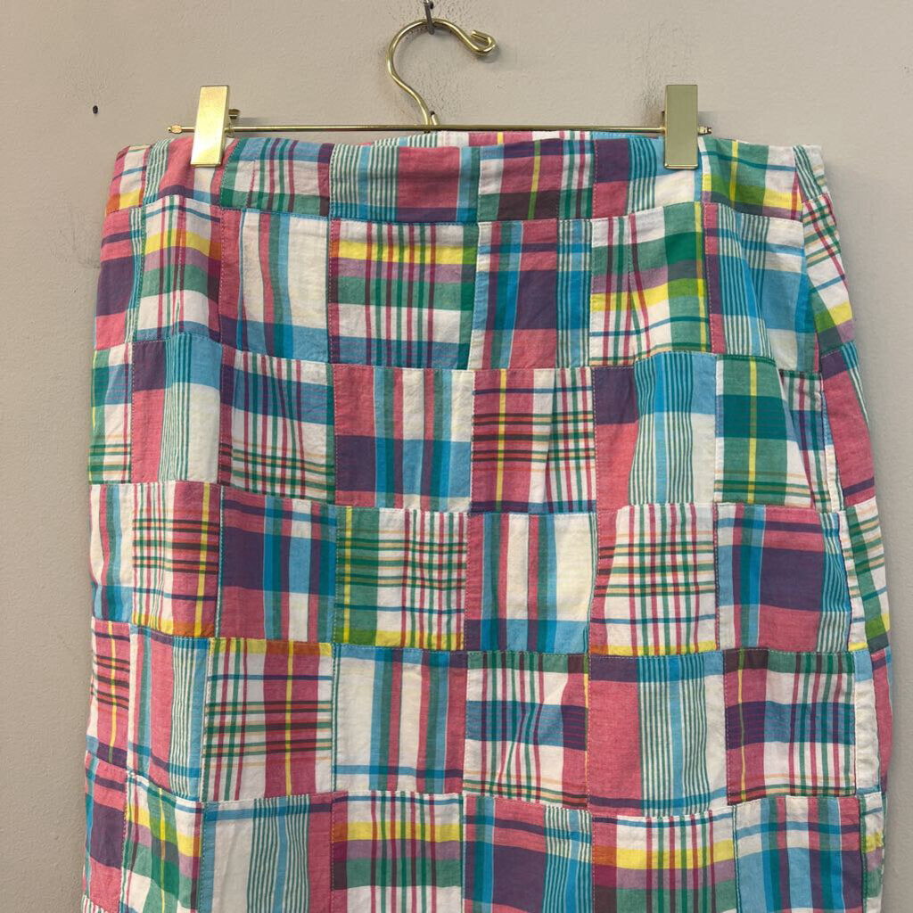 Talbots White/ Multi Plaid Skirt 10