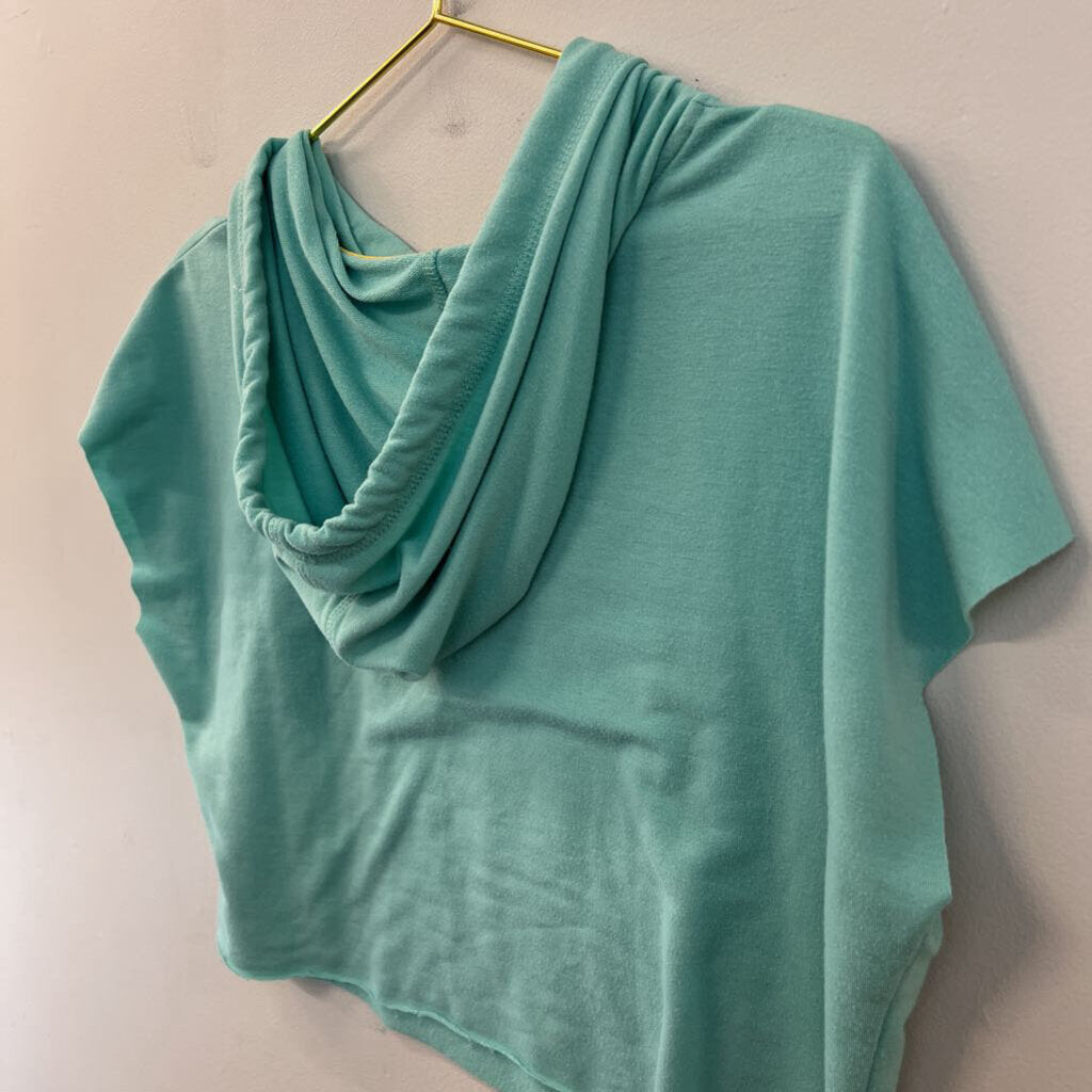 Altar'd State Blue/ Yellow Let The Sun Shine Short Sleeve Hooded Pullover Top Small