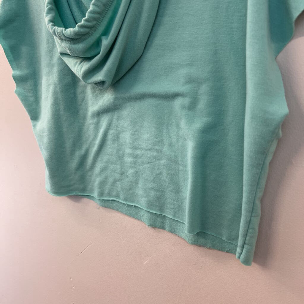 Altar'd State Blue/ Yellow Let The Sun Shine Short Sleeve Hooded Pullover Top Small