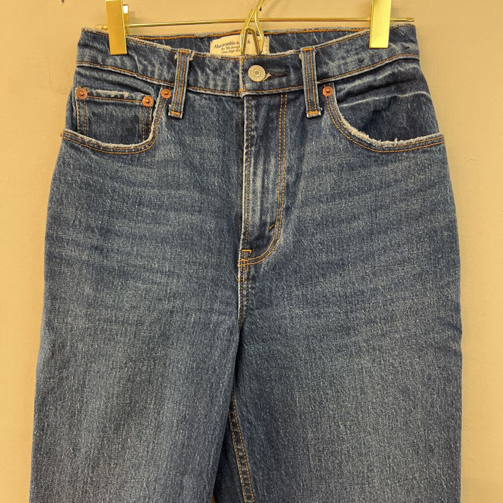 Abercrombie and Fitch Dark Wash The 90s Straight Ultra High Rise Jeans 25