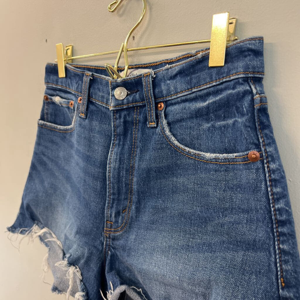 Abercrombie and Fitch Dark Wash The Cutoff High Rise Denim Shorts 25