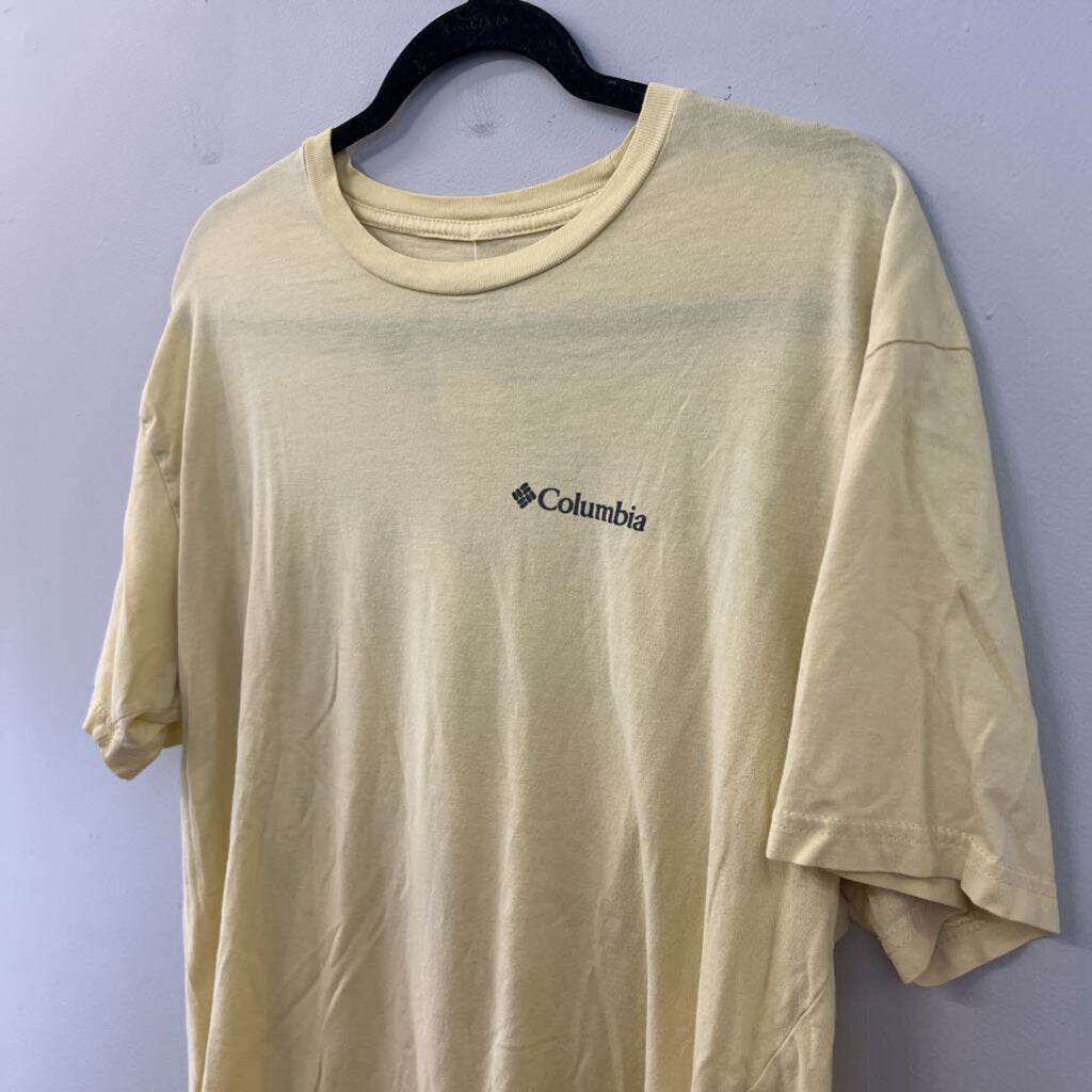 Columbia Yellow Short Sleeve Graphic Tee Extra Large