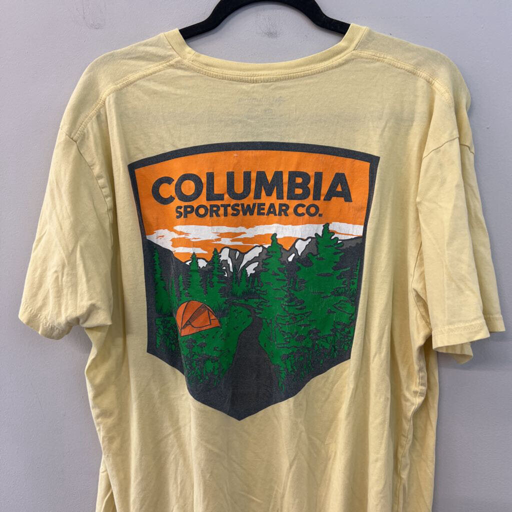 Columbia Yellow Short Sleeve Graphic Tee Extra Large