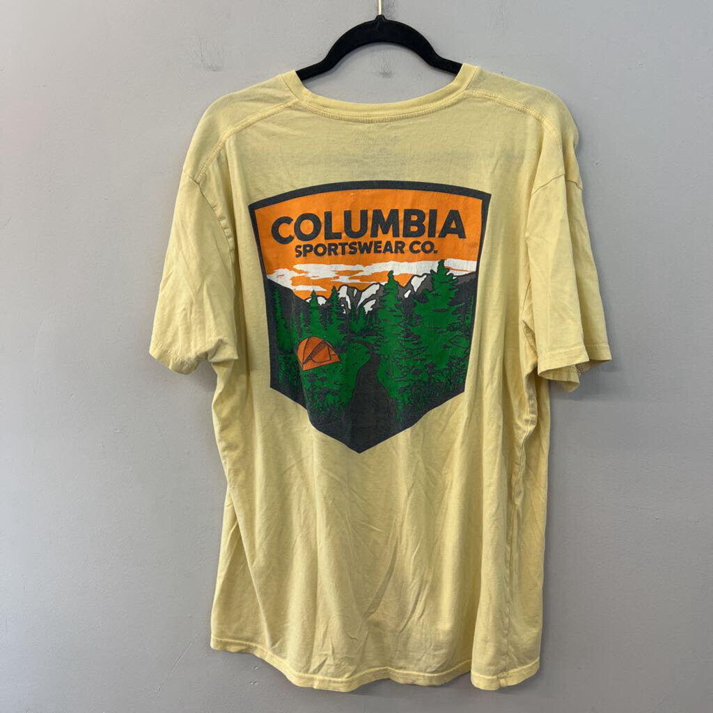 Columbia Yellow Short Sleeve Graphic Tee Extra Large
