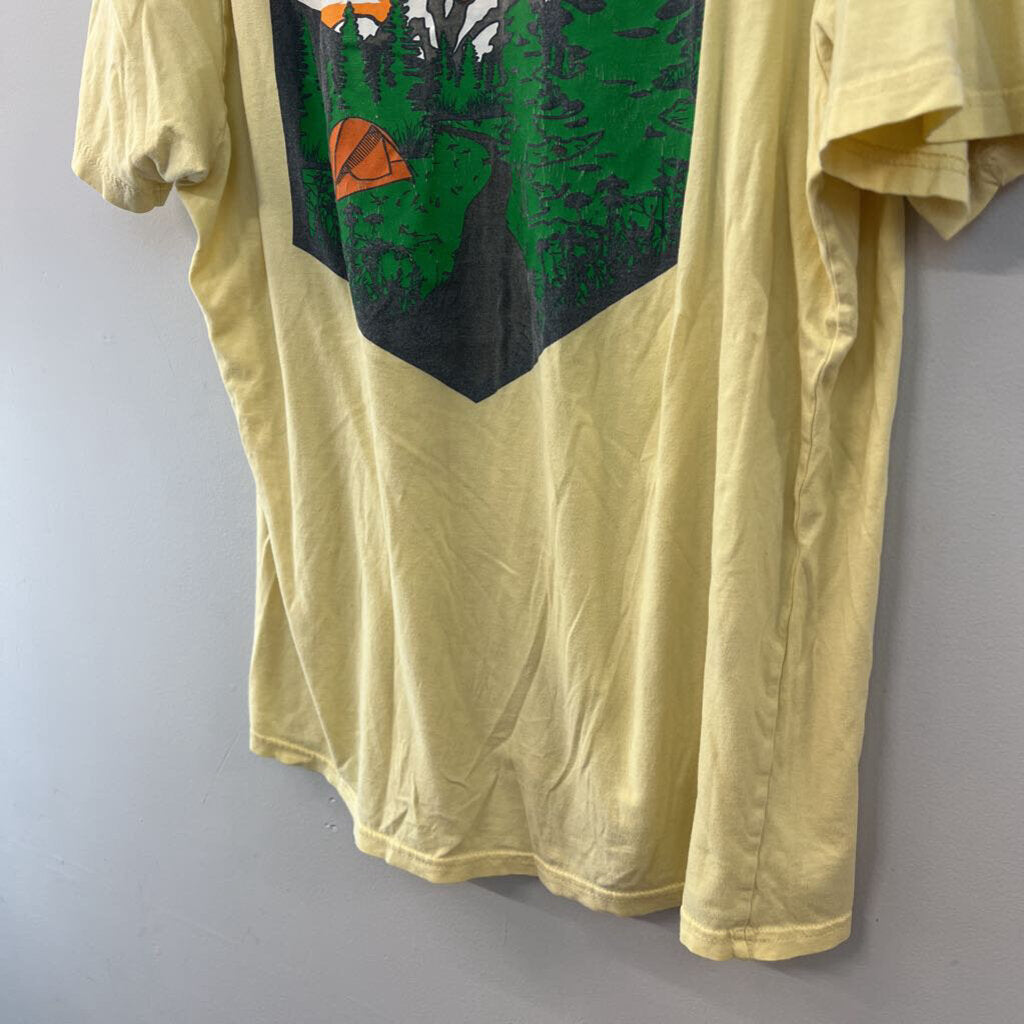 Columbia Yellow Short Sleeve Graphic Tee Extra Large
