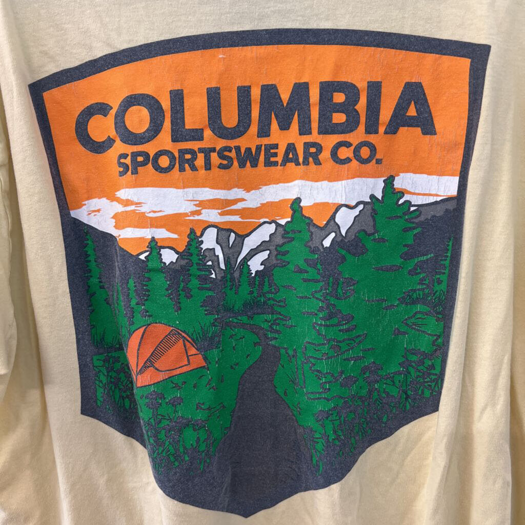 Columbia Yellow Short Sleeve Graphic Tee Extra Large