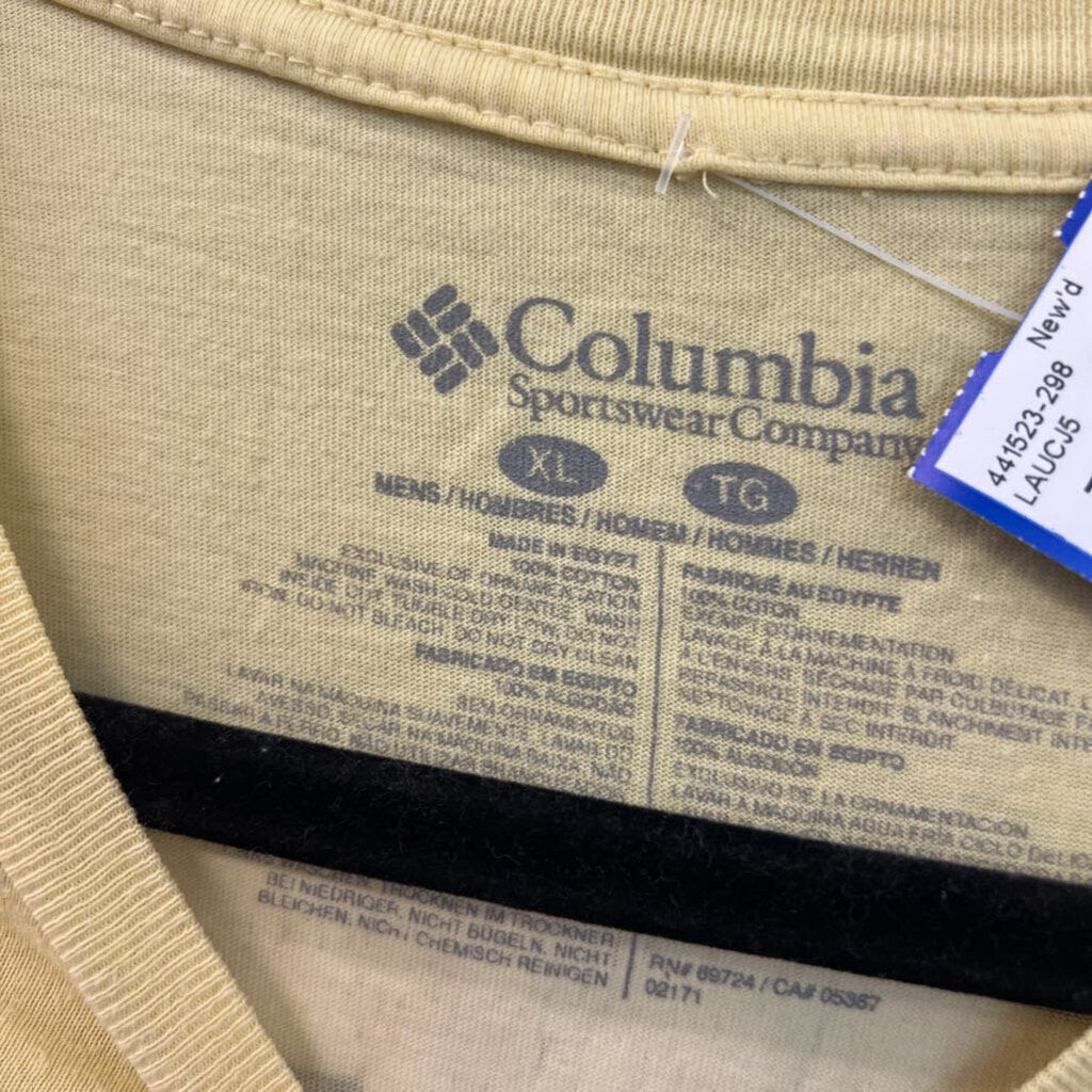 Columbia Yellow Short Sleeve Graphic Tee Extra Large