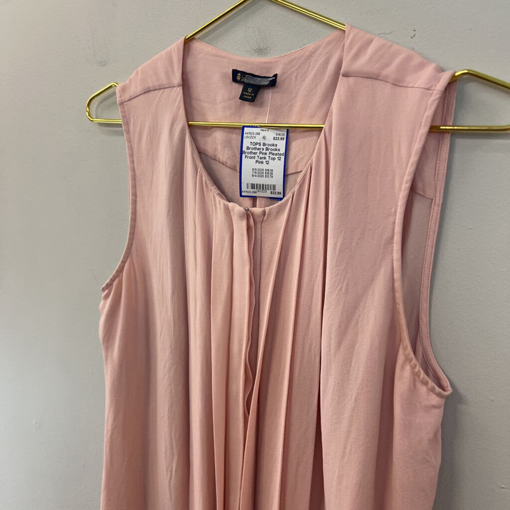 Brooks Brother Pink Pleated Front Tank Top 12