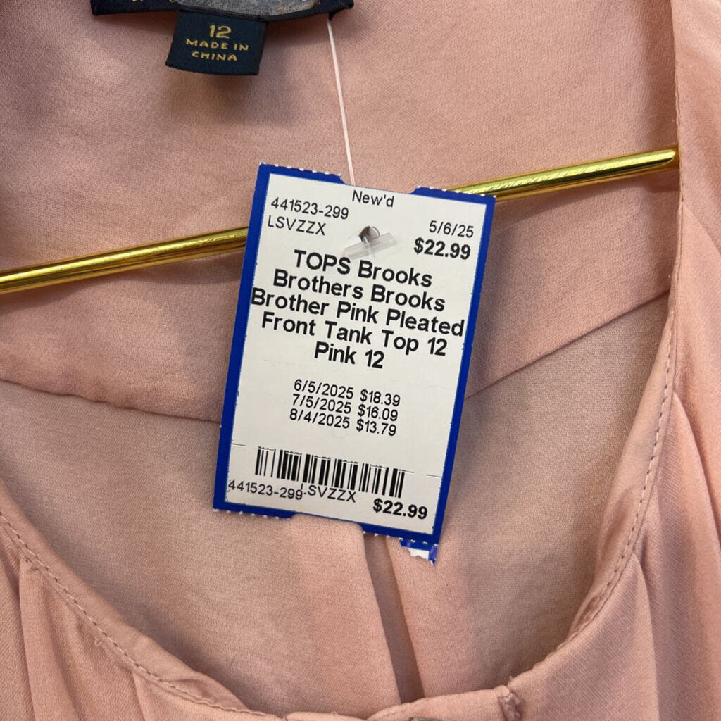 Brooks Brother Pink Pleated Front Tank Top 12