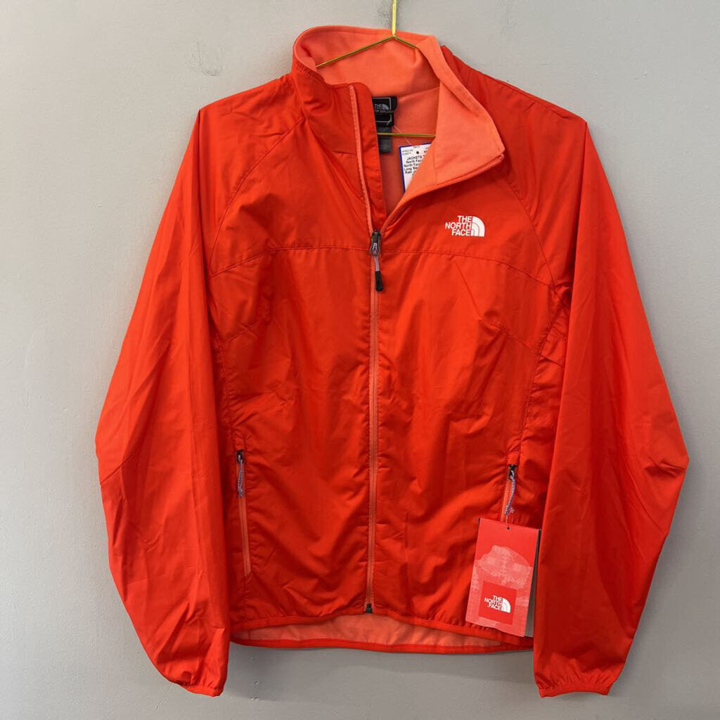 The North Face Orange Long Sleeve Zip Up Rain Jacket Large