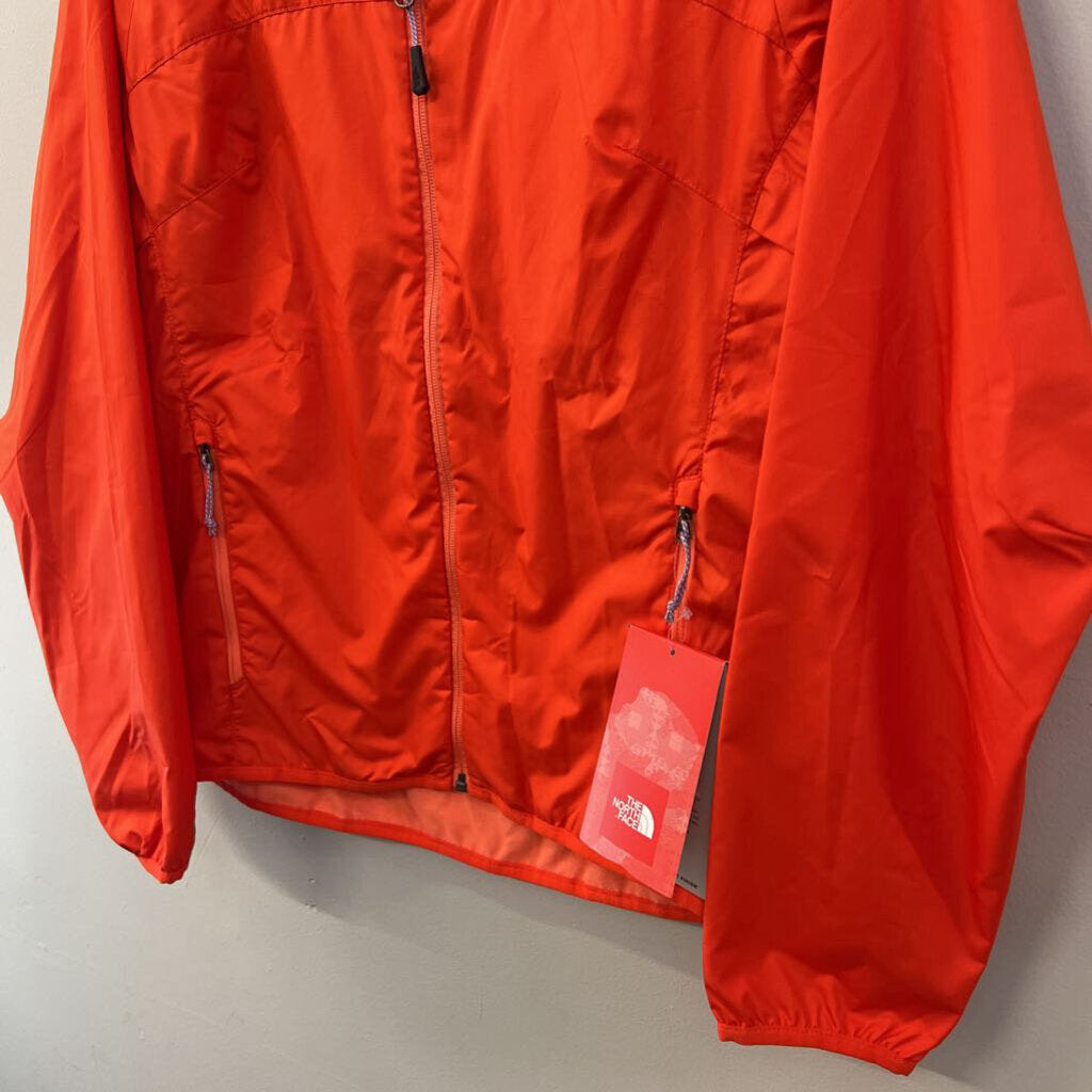 The North Face Orange Long Sleeve Zip Up Rain Jacket Large