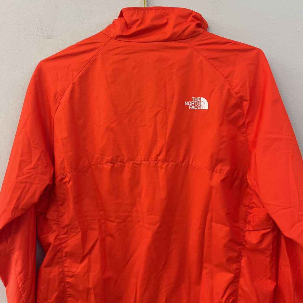 The North Face Orange Long Sleeve Zip Up Rain Jacket Large