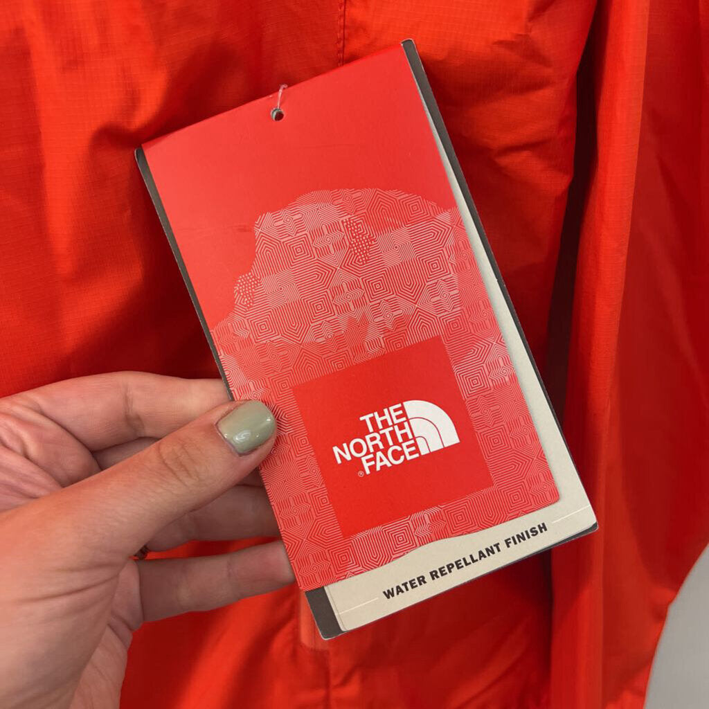 The North Face Orange Long Sleeve Zip Up Rain Jacket Large