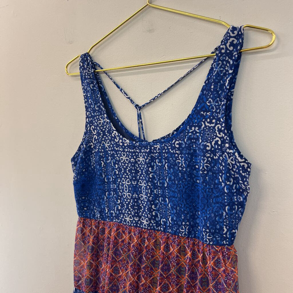 Xtraordinary Blue/ Multi Stripe Print Dress Small