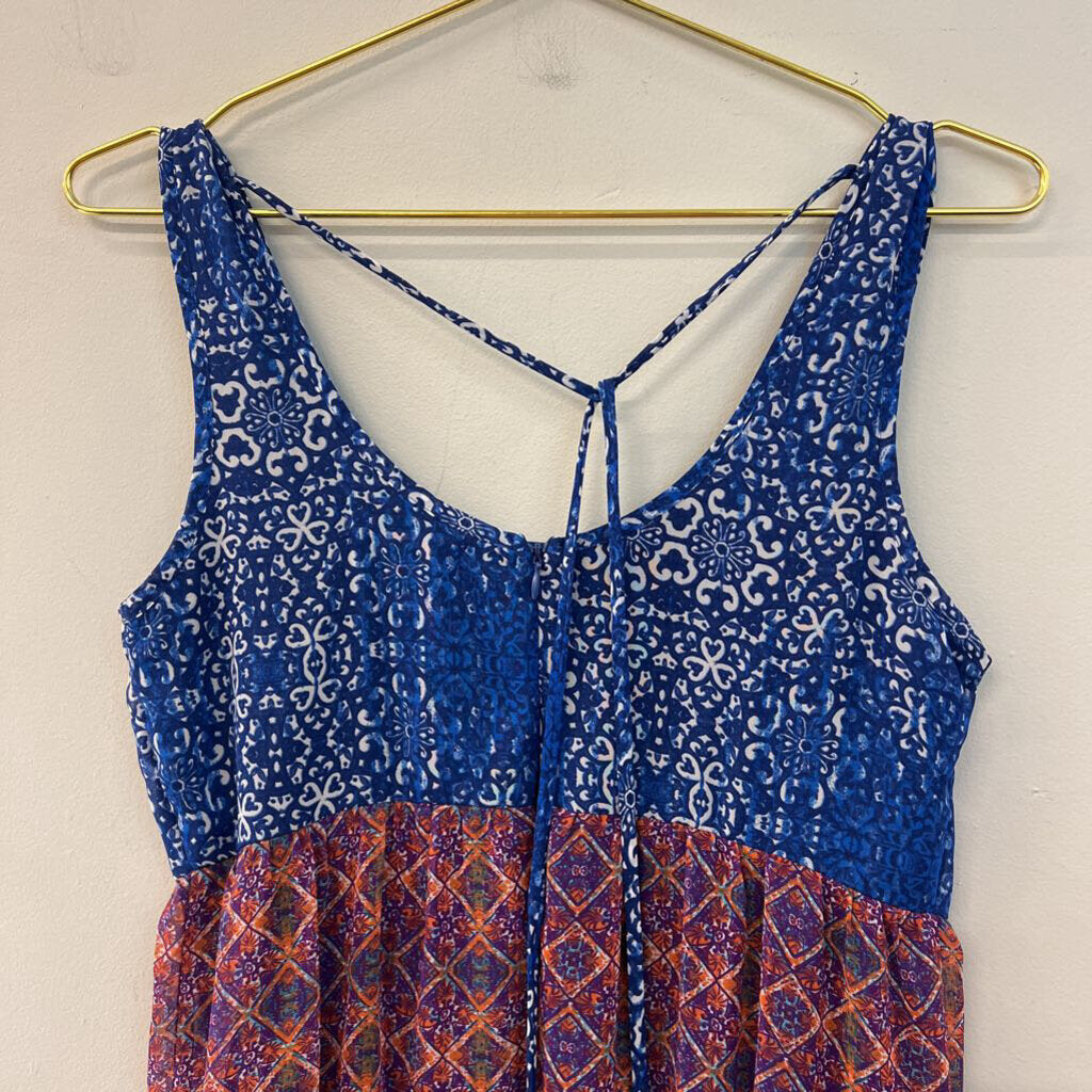 Xtraordinary Blue/ Multi Stripe Print Dress Small