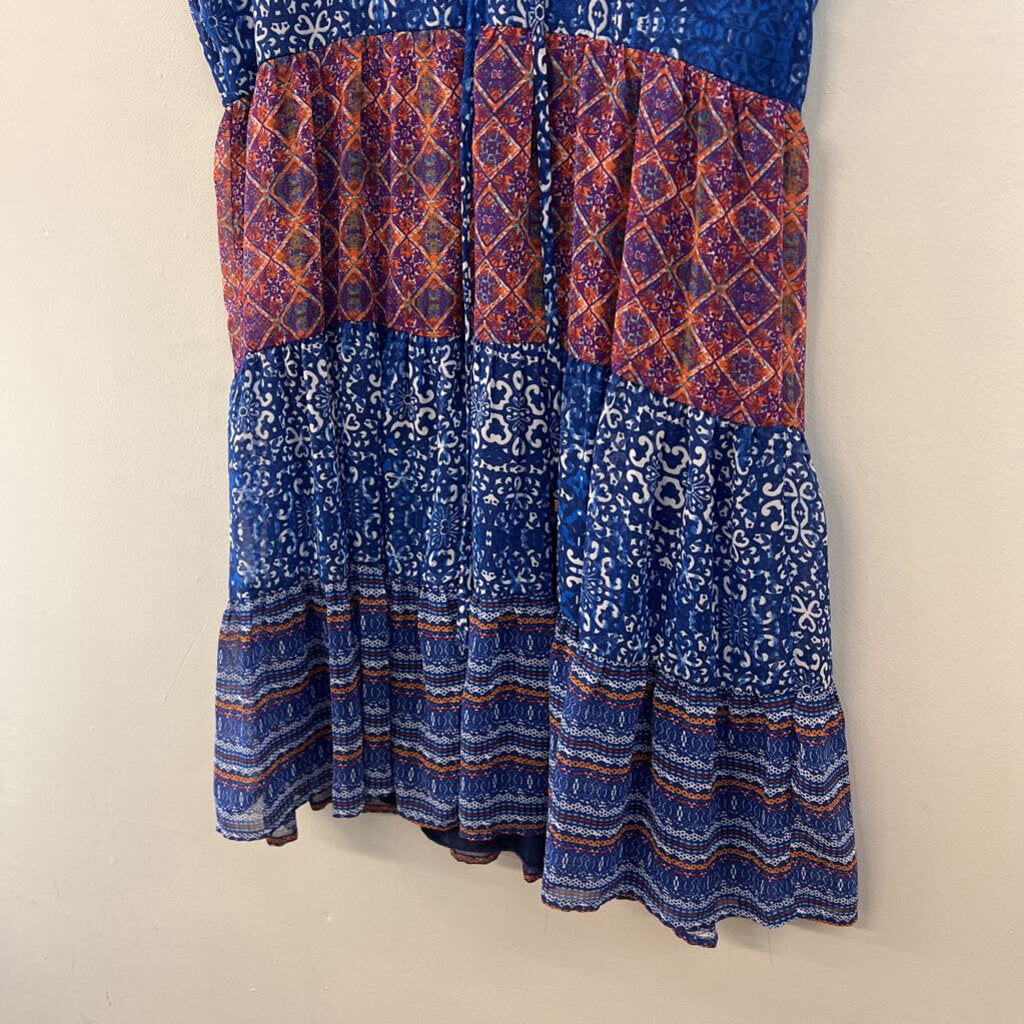 Xtraordinary Blue/ Multi Stripe Print Dress Small