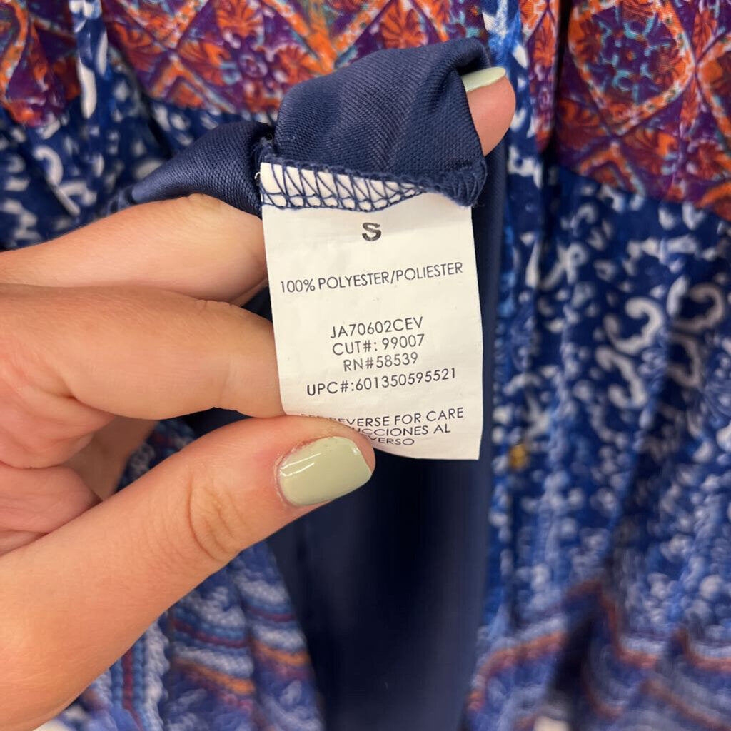 Xtraordinary Blue/ Multi Stripe Print Dress Small