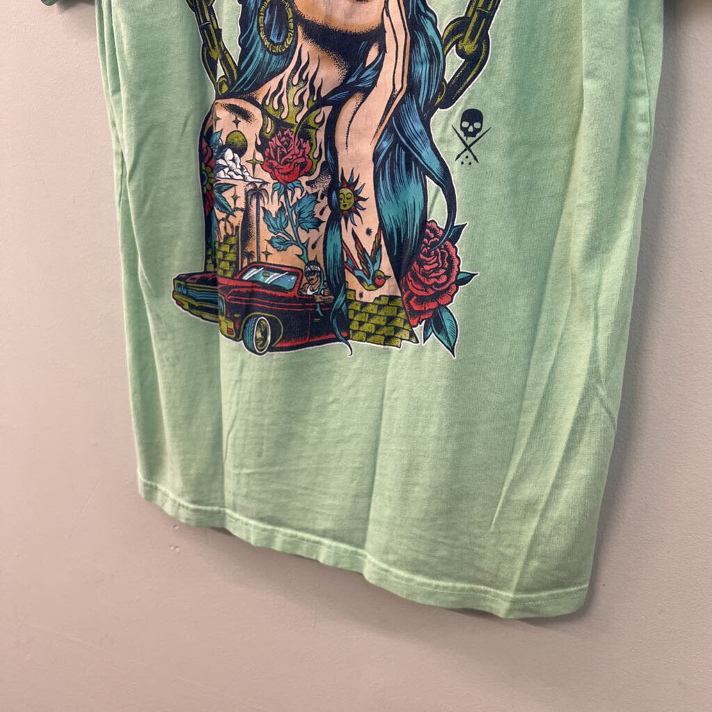 Sullen Art Collective Mint Green Short Sleeve Graphic Tee Medium
