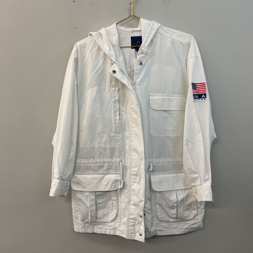 Limited White Long Sleeve Lightweight Zip Up Jacket Small
