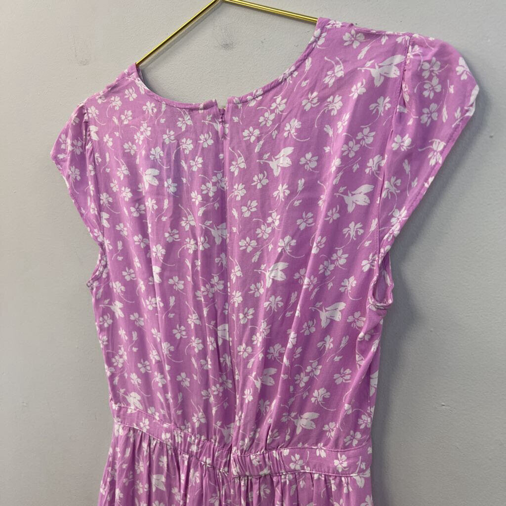 J Crew Purple/ White Print Short Sleeve Dress 2