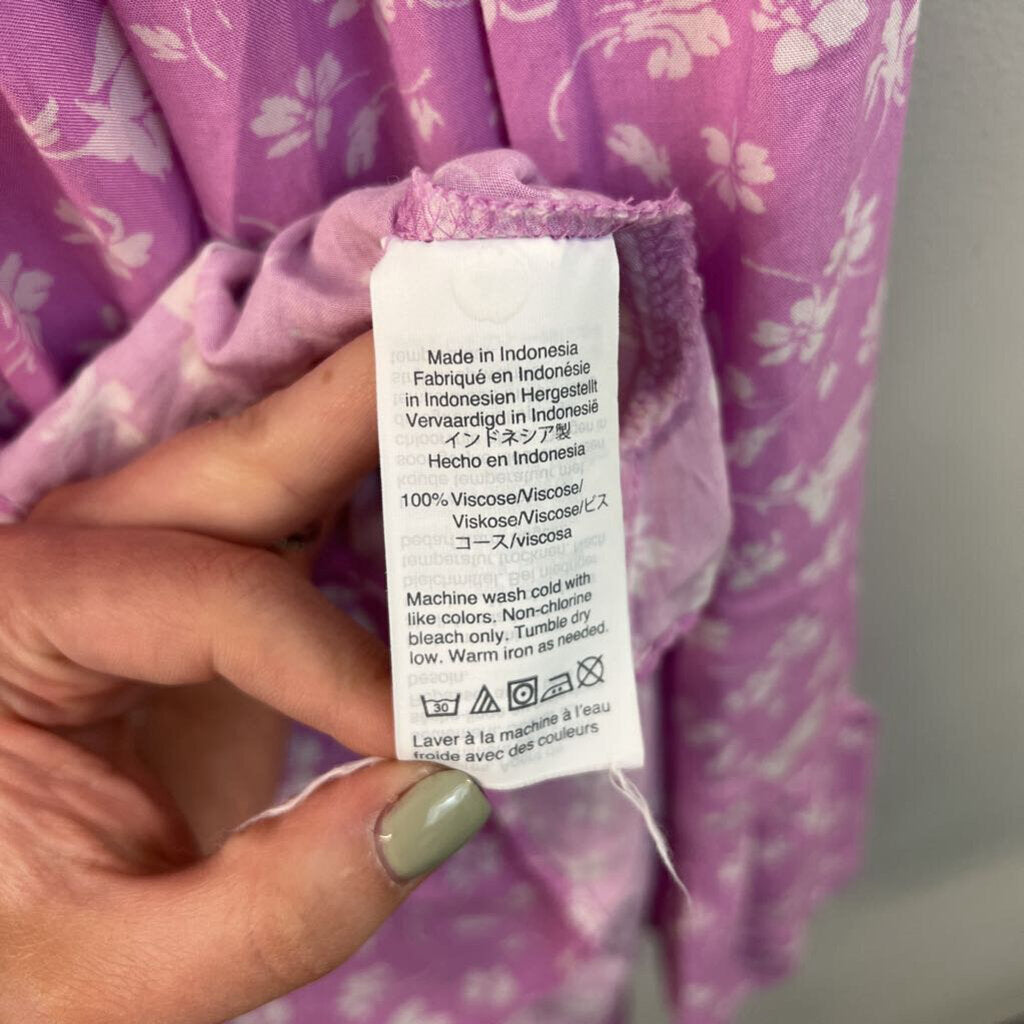 J Crew Purple/ White Print Short Sleeve Dress 2