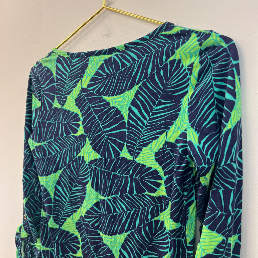 Lilly Pulitzer Blue/ Green Print Long Sleeve Top Extra Small