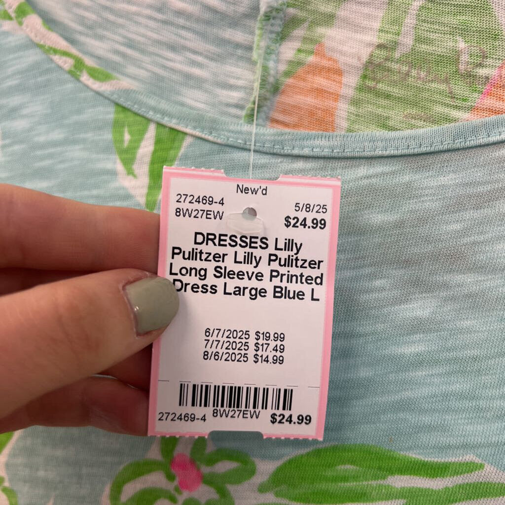 Lilly Pulitzer Long Sleeve Printed Dress Large