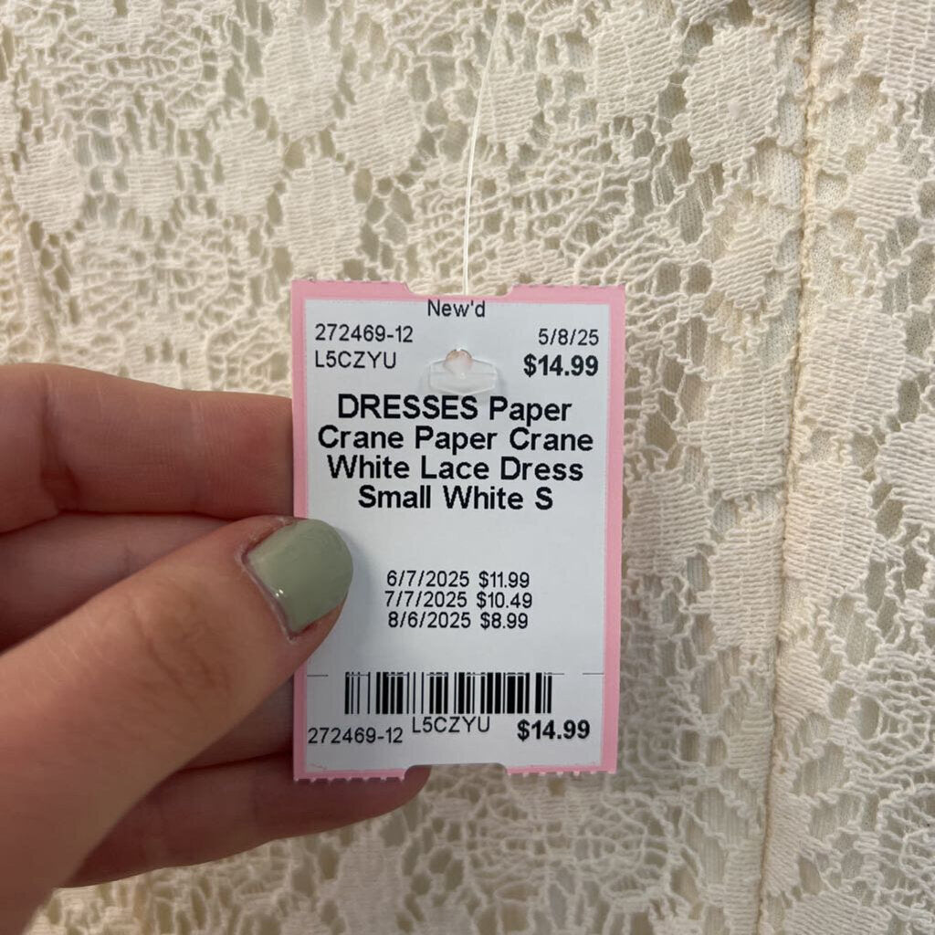 Paper Crane White Lace Dress Small