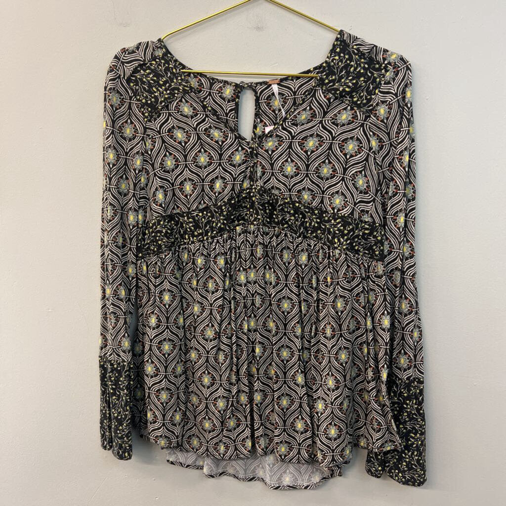 Free People Printed Babydoll Tunic Extra Small