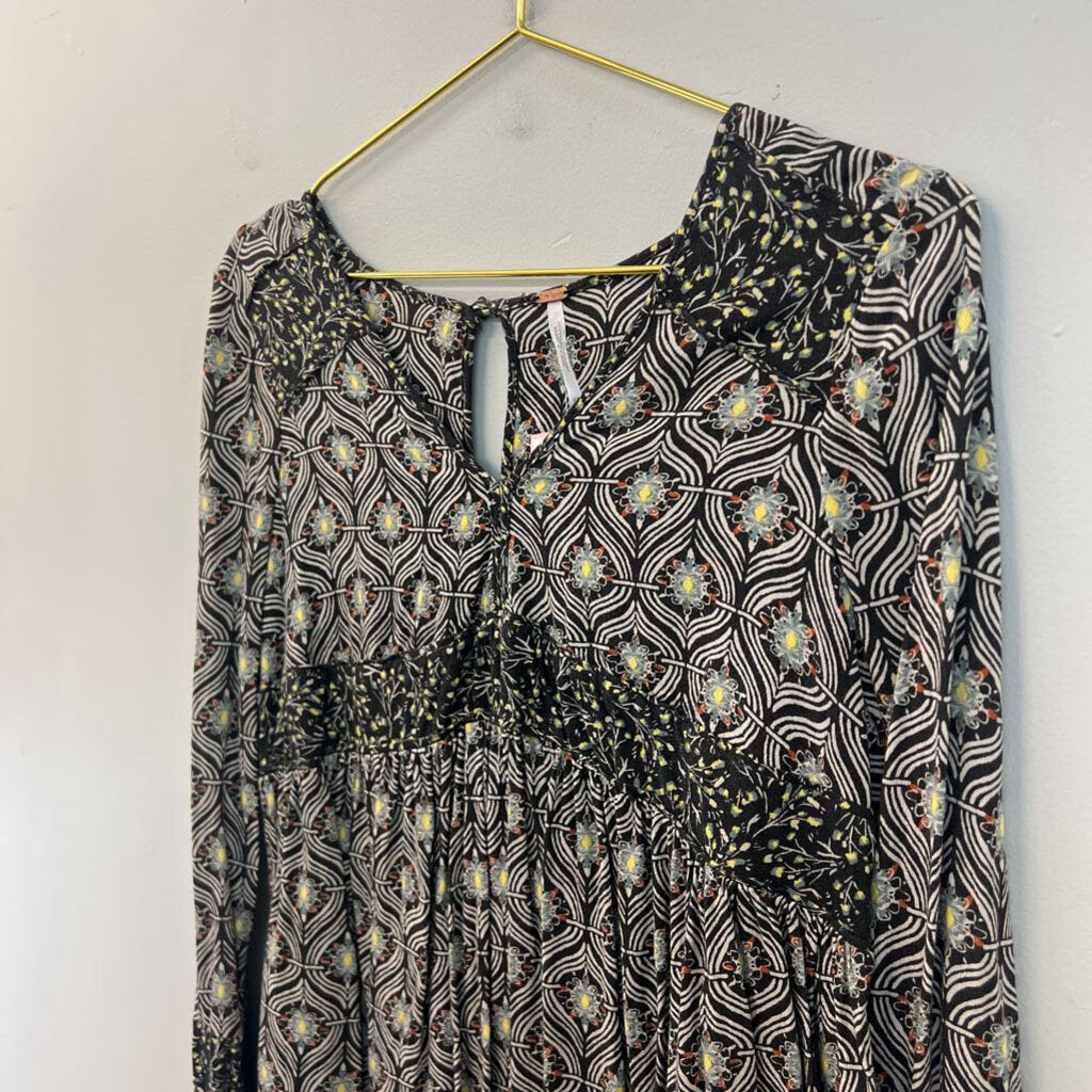 Free People Printed Babydoll Tunic Extra Small