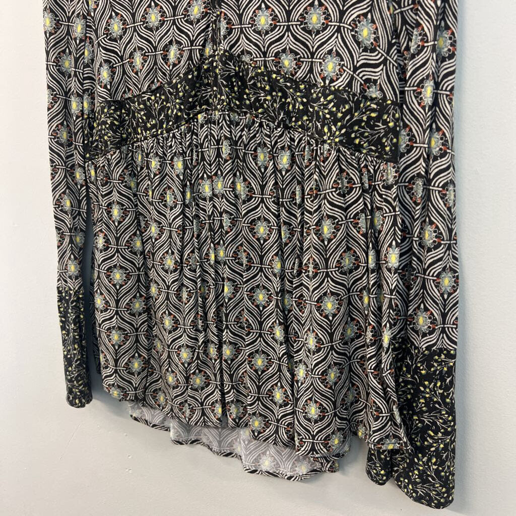 Free People Printed Babydoll Tunic Extra Small