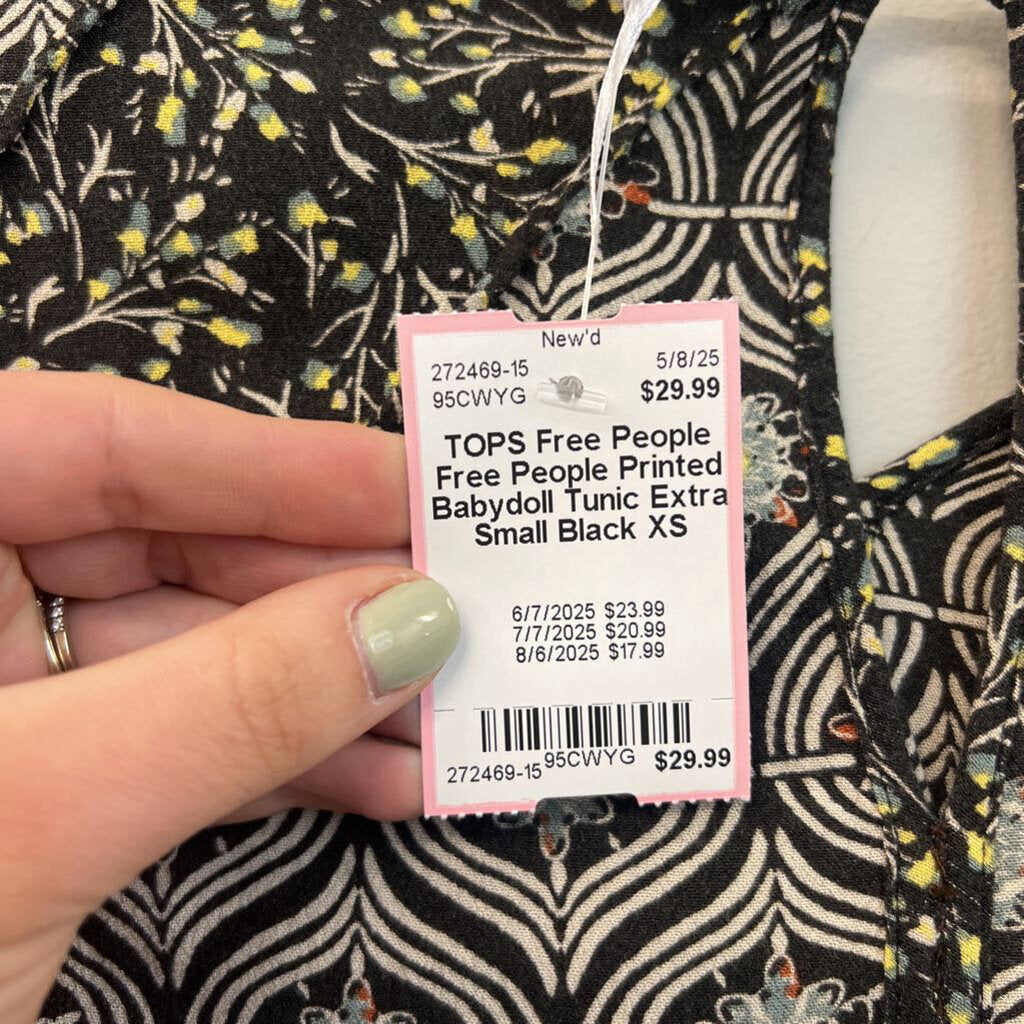 Free People Printed Babydoll Tunic Extra Small