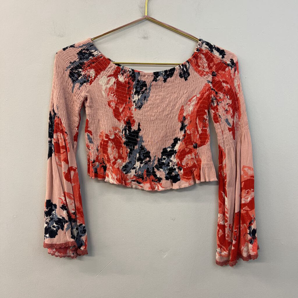 Sage Smocked Off The Shoulder Top Medium
