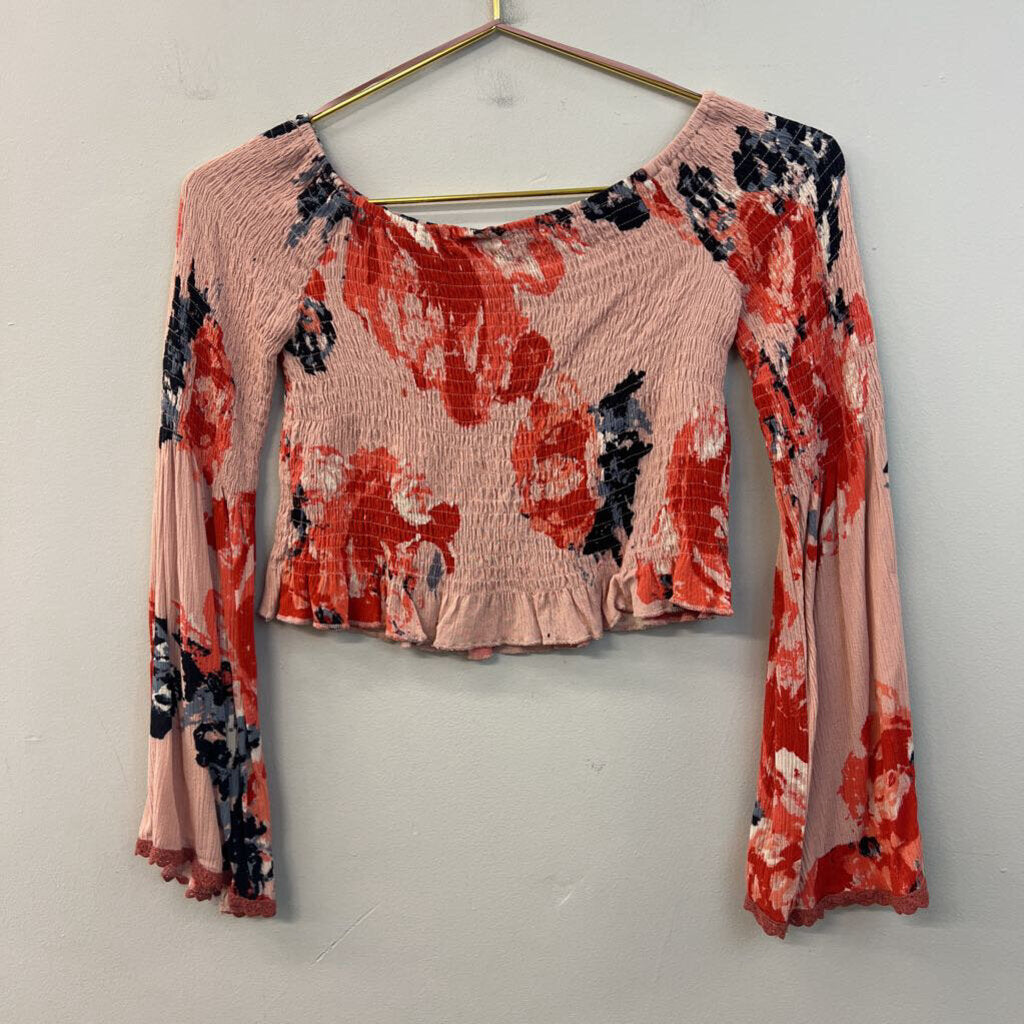 Sage Smocked Off The Shoulder Top Medium