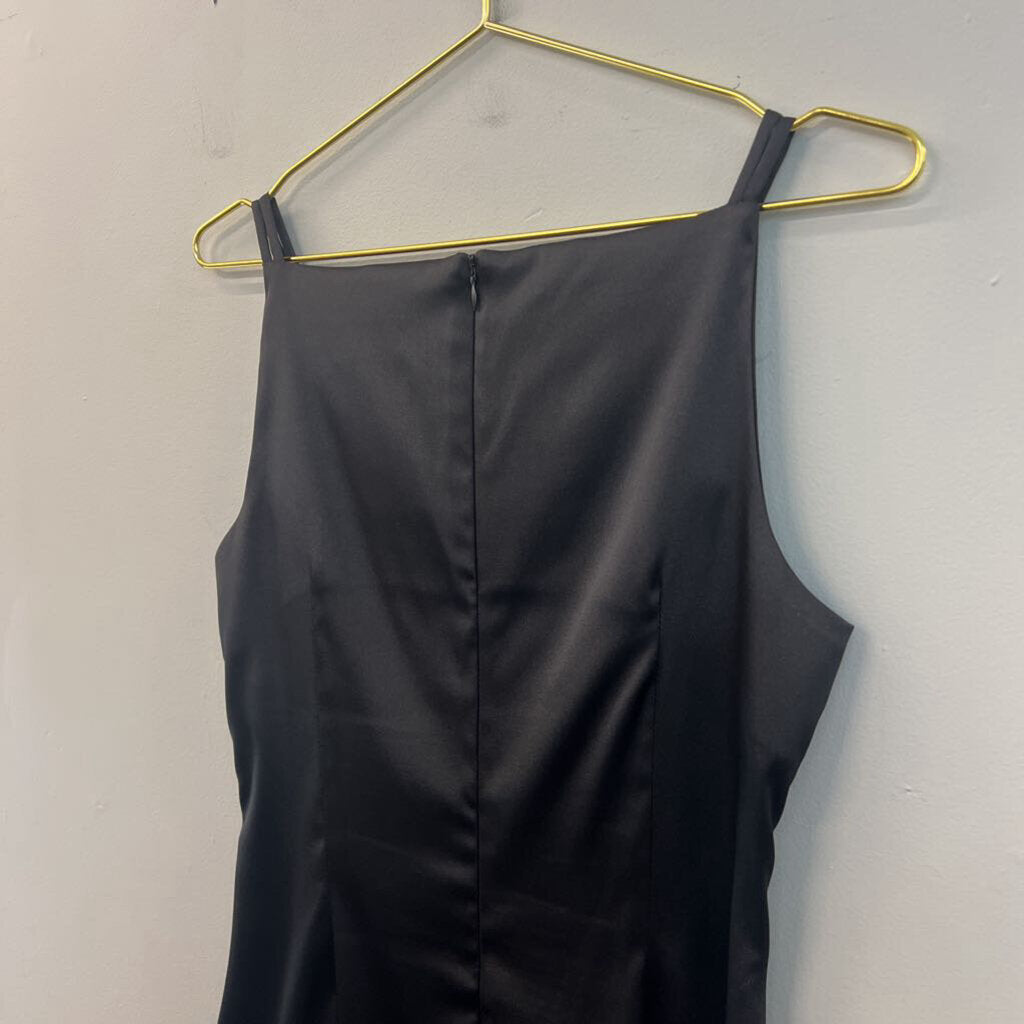 CDC Black Satin Sparkle Flower Dress 8